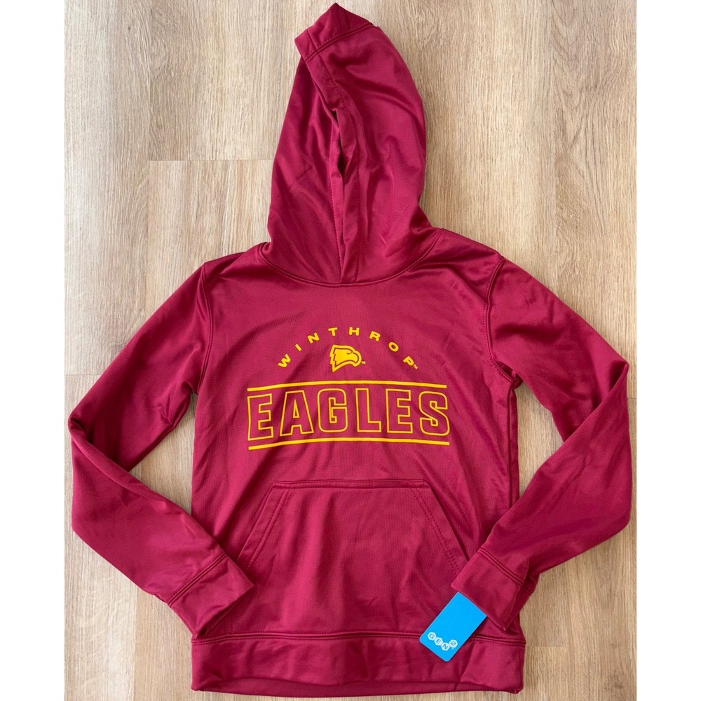 NWT Kids Winthrop Eagles Hoodie -Medium (10/12) - Burgundy/Gold